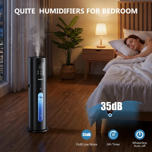 Alt view image 5 of 7 - Humidifiers for Bedroom Large Room, 7L/1.85Gal Large Humidifier with Smart App & Remote Control, 4 Mist Levels Humidifier for Home Crow