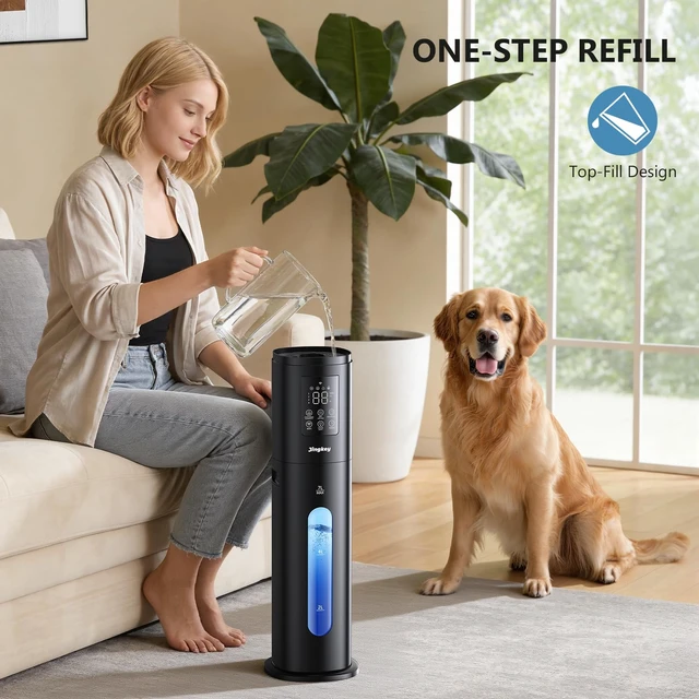 Alt view image 7 of 7 - Humidifiers for Bedroom Large Room, 7L/1.85Gal Large Humidifier with Smart App & Remote Control, 4 Mist Levels Humidifier for Home Crow