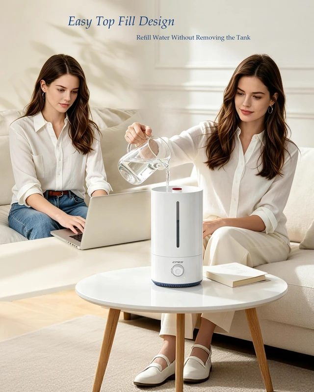 Alt view image 3 of 7 - C9 4L Cool mist humidifier for bedroom home,Quiet, Top fill, Easy cleaning | 250-300mL/h, Large Room,Independent Aroma Box, Cool Mist Air Humidifiers, Auto Shut-Off,Plant,Essential Oil Diffuser