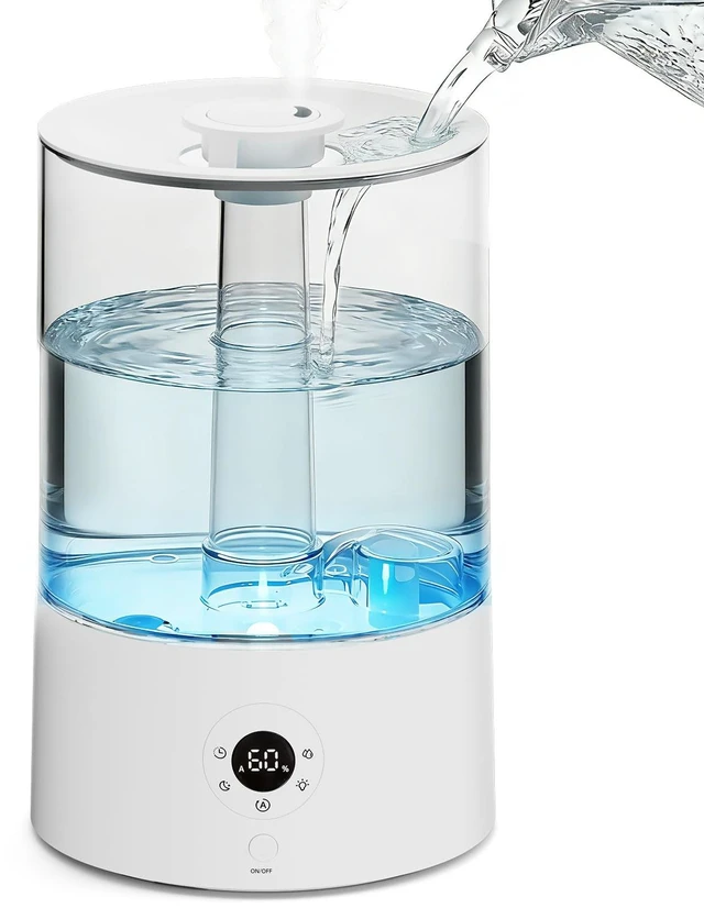 Main image of 4L Top Fill Humidifier for Bedroom, Auto Constant Humidity, Smart Control, Quiet Ultrasonic Cool Mist, 360° Nozzle, 3 Mist Levels, 7-Color Light for Home Office Baby Room
