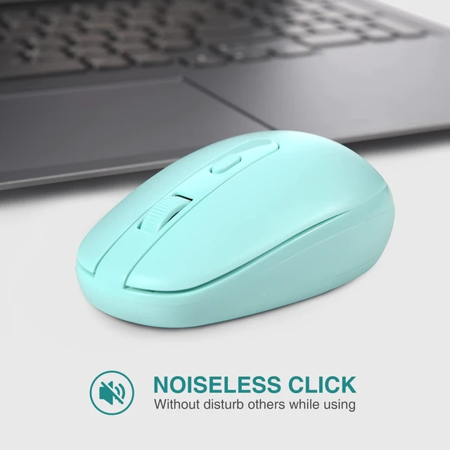 Alt view image 2 of 6 - Wireless Mouse RM700 2.4G Silent Mouse with USB Nano Receiver for Laptop,PC,Mac,Chromebook,Windows (Light Cyan)