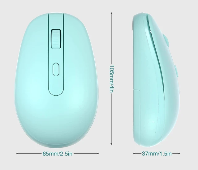 Alt view image 6 of 6 - Wireless Mouse RM700 2.4G Silent Mouse with USB Nano Receiver for Laptop,PC,Mac,Chromebook,Windows (Light Cyan)