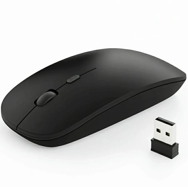 Main image of Portable Wireless Mouse for Laptop, PC, MacBook, Desktop, 2023 Version 2.4G Computer Optical/Ergonomic Mouse 6 Buttons, 800/1200/1600 DPI, with USB Receiver - Black