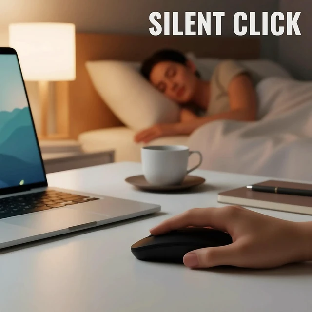 Alt view image 3 of 5 - Portable Wireless Mouse for Laptop, PC, MacBook, Desktop, 2023 Version 2.4G Computer Optical/Ergonomic Mouse 6 Buttons, 800/1200/1600 DPI, with USB Receiver - Black
