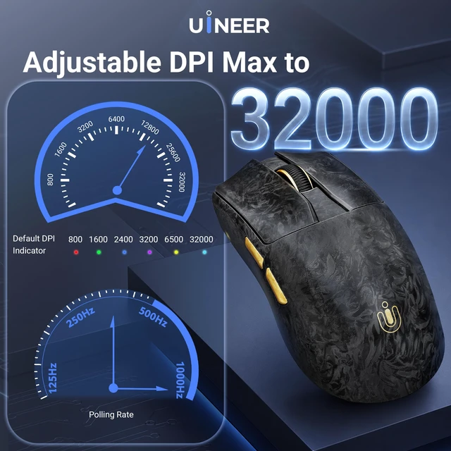 Alt view image 4 of 7 - Tri-Mode 58g Wireless Gaming Mouse 32000 DPI Bluetooth Mouse Wired/BT/2.4G | Bluetooth Mouse,58g ultra-light, 1000Hz, 6-level DPI, 500mAh battery. Tri-mode BT5.0/2.4G/USB-A for laptop, PC, Mac, tablet