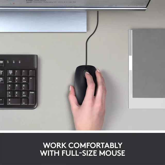 Alt view image 2 of 2 - Wired Mouse for Computer and Laptop, USB Corded Mouse, Right or Left Hand Use, Office Home Basic Mice, Black