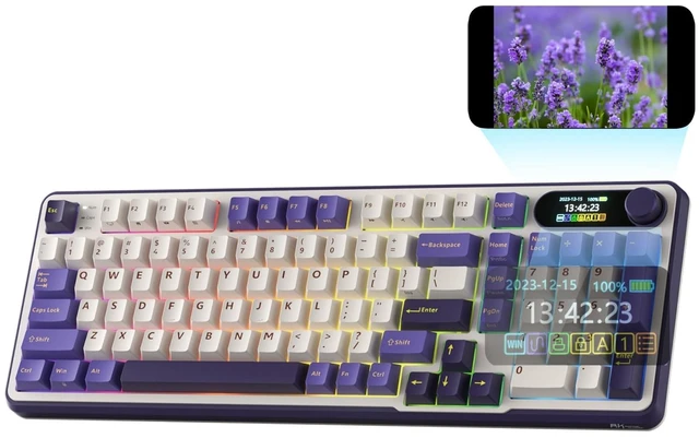 Main image of S98 Wireless Mechanical Keyboard w/Smart Display & Knob | 96% Top Mount RGB Gaming Keyboard BT/2.4G/USB-C, Hot Swappable, Cushioned 5-Layer Noise Dampening, Massive Battery, 98 Keys