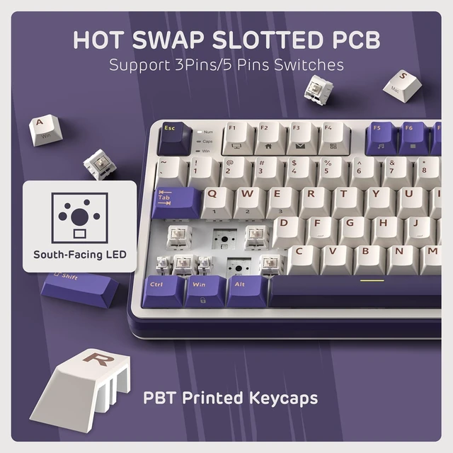 Alt view image 6 of 7 - S98 Wireless Mechanical Keyboard w/Smart Display & Knob | 96% Top Mount RGB Gaming Keyboard BT/2.4G/USB-C, Hot Swappable, Cushioned 5-Layer Noise Dampening, Massive Battery, 98 Keys