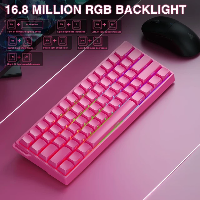 Alt view image 4 of 7 - AULA WIN60 HE PRO 60% Mechanical Gaming Keyboard Wired, Magnetic Switch Hot Swappable, Adjustable Actuation Rapid Trigger Mode, 8000Hz Polling Rate, RGB Small Keyboard 60 Percent Compact Design for PC
