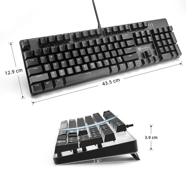 Alt view image 4 of 7 - Mechanical Keyboard Gaming Keyboard | Red Switch, White Backlit Keyboard | 104 Keys US Layout | Wired Gaming Keyboard | Hot Swappable Mechanical Keyboard | PC Gaming Keyboards (Black)