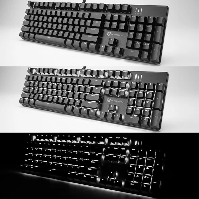 Alt view image 5 of 7 - Mechanical Keyboard Gaming Keyboard | Red Switch, White Backlit Keyboard | 104 Keys US Layout | Wired Gaming Keyboard | Hot Swappable Mechanical Keyboard | PC Gaming Keyboards (Black)