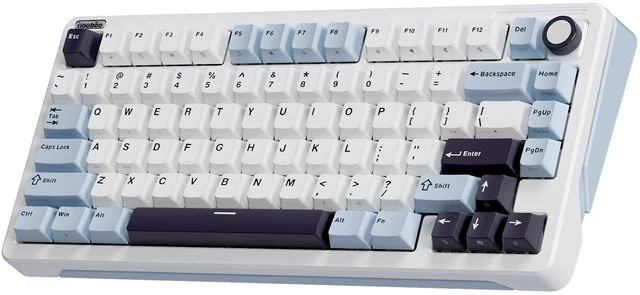 Main image of B75 Wireless Mechanical Keyboard with Knob, Linear Switch, White | 75% Percent RGB Creamy Keyboard with Bluetooth/2.4G/USB Wired, Gasket Hot Swappable Gaming Keyboards for Win/Mac/PC Laptop