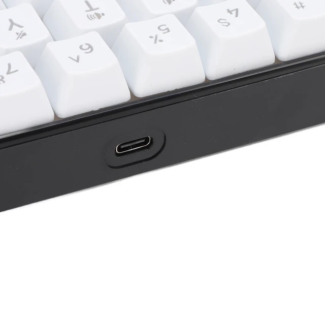 Alt view image 7 of 7 - 61 Key RGB Keyboard with Ergonomic Design (White Center Black Frame) | RGB backlight, compatible with and , compact size, gaming mouse included