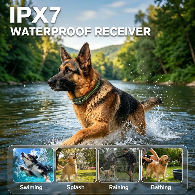 Alt view image 5 of 7 - Training Collar 5249ft Rechargeable Dog E Collar for Small Medium Large | IPX7 Waterproof, 3 Humane Modes (Beep/Vibration/Shock), 1-99 Levels, Single Channel, 5-150lbs Fit