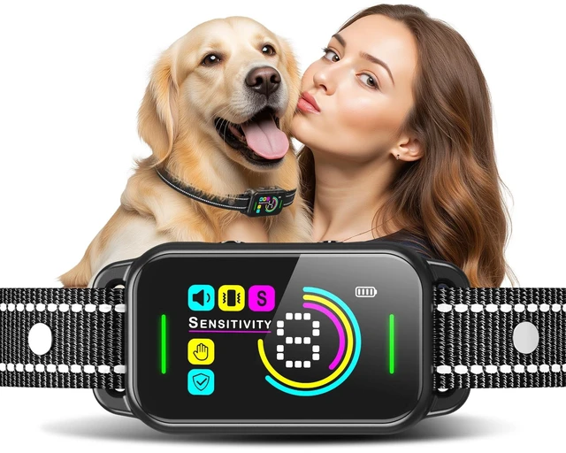 Main image of Dog Bark Collar for Large/Medium/Small Dogs | Rechargeable Smart AI Anti-Barking Training Collar with 8 Adjustable Sensitivity, Beep & Vibration Modes | Solves Excessive Barking - Dark Black