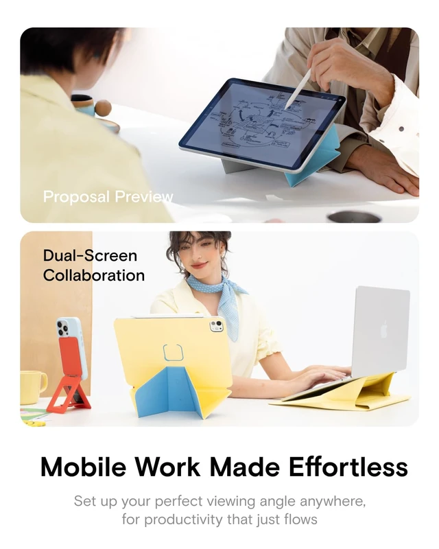 Alt view image 5 of 7 - Dynamic Folio Case for iPad Pro 13 Inch M5 2025 & M4 2024 | 20+ Viewing Angles | Unltr-Thin | Slim | Seamless Snap-on | Magnetic Stand | Portable |Two Tone | Auto Wake/Sleep