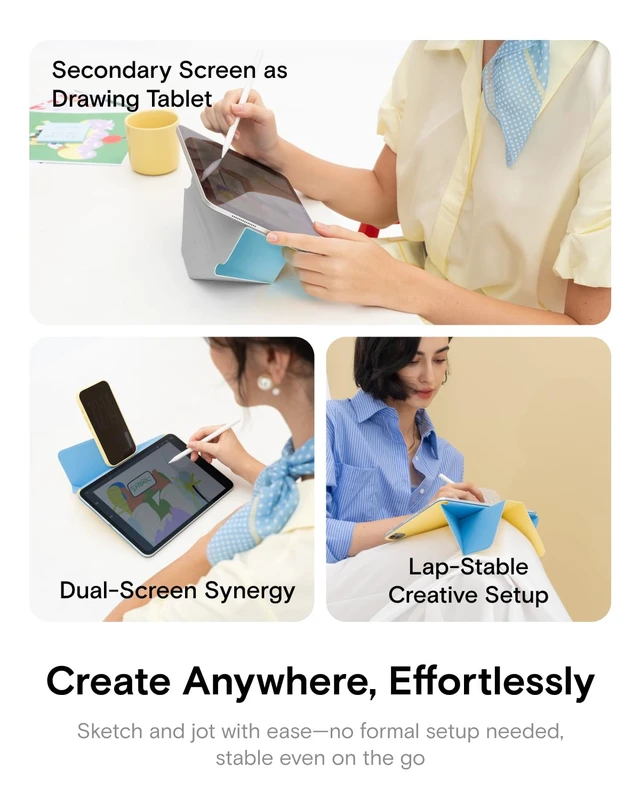 Alt view image 6 of 7 - Dynamic Folio Case for iPad Pro 13 Inch M5 2025 & M4 2024 | 20+ Viewing Angles | Unltr-Thin | Slim | Seamless Snap-on | Magnetic Stand | Portable |Two Tone | Auto Wake/Sleep