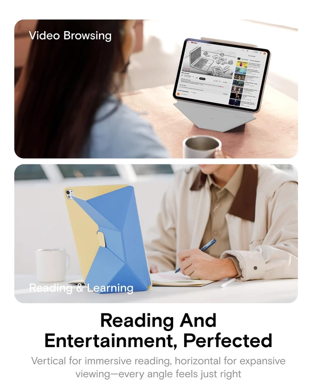 Alt view image 7 of 7 - Dynamic Folio Case for iPad Pro 13 Inch M5 2025 & M4 2024 | 20+ Viewing Angles | Unltr-Thin | Slim | Seamless Snap-on | Magnetic Stand | Portable |Two Tone | Auto Wake/Sleep