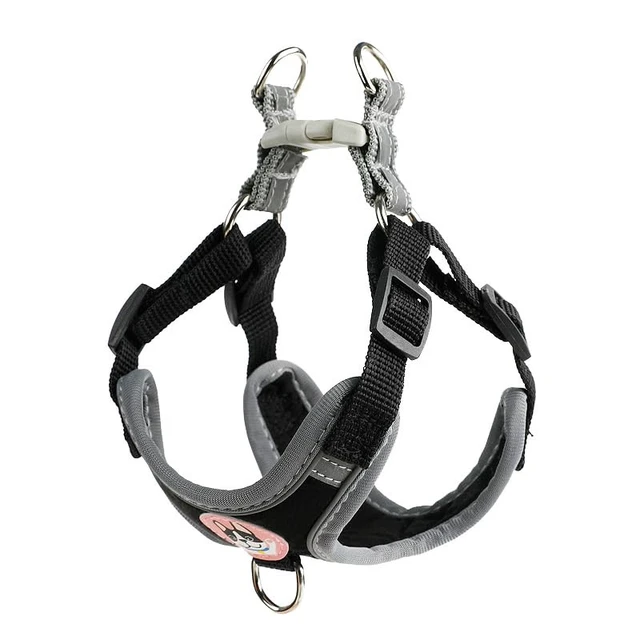 Main image of No Pull Dog Harness,Soft Padded Reflective Dog Harness Vest,Breathable Adjustable Pet Harness with 2 D-Rings,Escape Proof Dog Harness for Small Medium Dogs Puppy French Bulldog Corgi (Black)