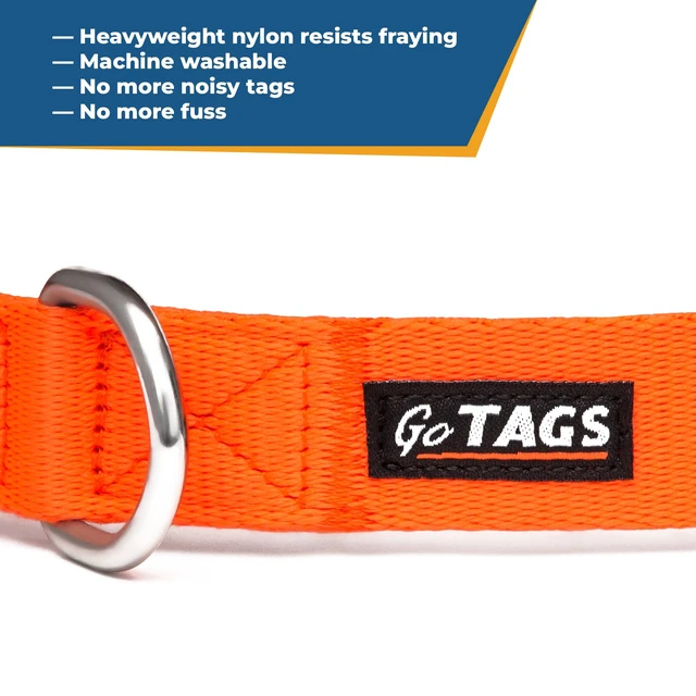 Alt view image 7 of 7 - Personalized Dog Collar, Custom Embroidered with Pet Name and Number | Available in Blue, Black, Pink, Red and Orange, for Boy and Girl Dogs or Cats, Adjustable Sizes, Small, Medium, and Large