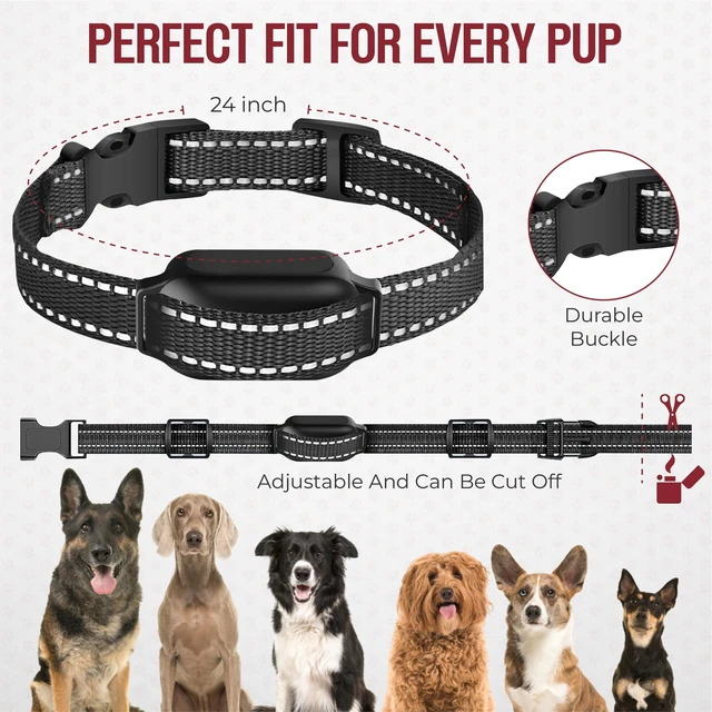 Alt view image 3 of 7 - Dog Training Collar with Remote Beep & Vibration Modes Adjustable Levels, Waterproof Receiver, Rechargeable Training Collar for Small, Medium & Large Dogs Up to 1000-3300FT of Range