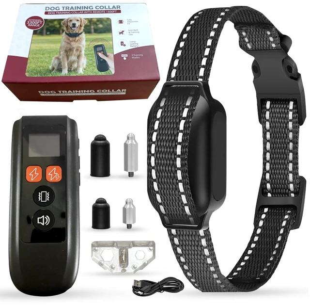 Main image of Dog Training Collar with Remote Beep & Vibration Modes Adjustable Levels, Waterproof Receiver, Rechargeable Training Collar for Small, Medium & Large Dogs Up to 1000-3300FT of Range