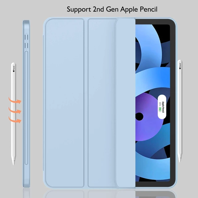 Alt view image 4 of 7 - iPad Air 11 Inch Case M4/M3/M2(2026/2025/2024), iPad Air 5th/4th Generation Case 2022/2020 10.9 Inch with Pencil Holder,Trifold Stand Smart Case with Soft TPU Back(Sky Blue)
