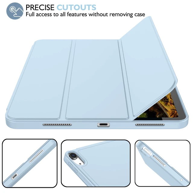 Alt view image 5 of 7 - iPad Air 11 Inch Case M4/M3/M2(2026/2025/2024), iPad Air 5th/4th Generation Case 2022/2020 10.9 Inch with Pencil Holder,Trifold Stand Smart Case with Soft TPU Back(Sky Blue)