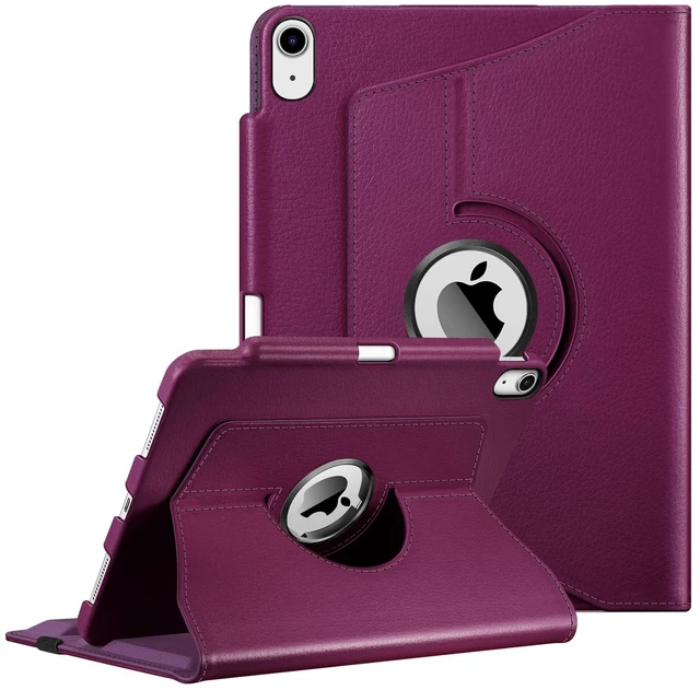 Main image of Rotating Case for iPad Air 11-inch & iPad Air 5th/4th Gen 10.9 inch | 360° Swivel Stand, Portrait & Landscape Viewing, Shockproof Cover with Pencil Holder, Auto Wake/Sleep, Purple