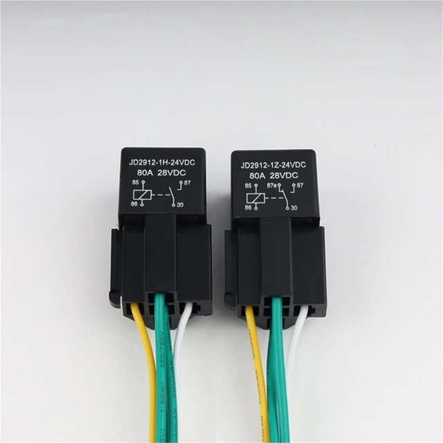 Alt view image 5 of 6 - 80A Small Car Relay with Wire 12V/24V Air Conditioning Fan 1Pcs()