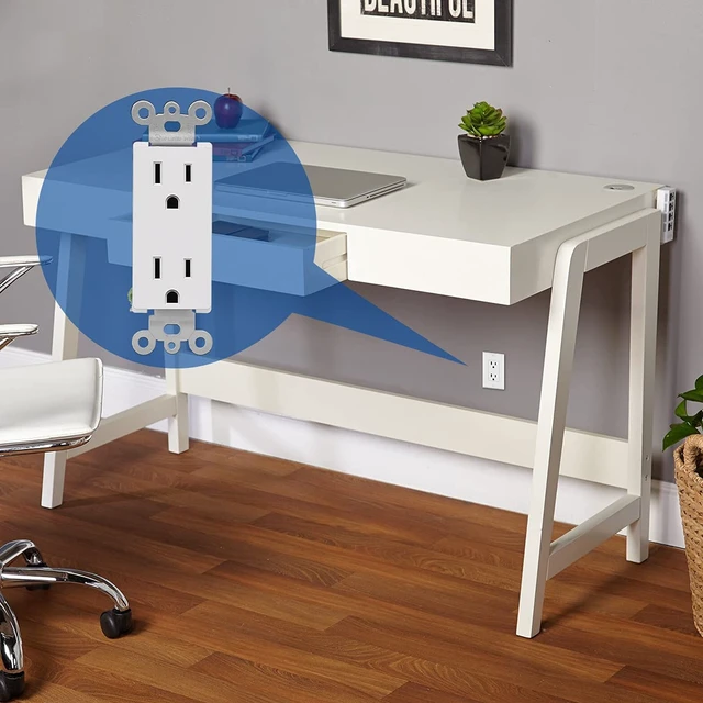 Alt view image 7 of 7 - 100 Pack 15 Amp Decorator Wall Receptacle Outlet, UL Listed | Standard Electrical Outlets, 15A/125V, 2 Pole 3 Wire, Non-Tamper-Resistant, Residential and Commercial Use