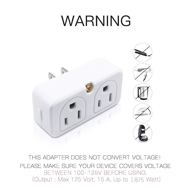 Alt view image 5 of 7 - Adapter Outlet Extender, 2-Prong Mini Wall Plug, Multi Outlet Splitter with 4 Outlets
