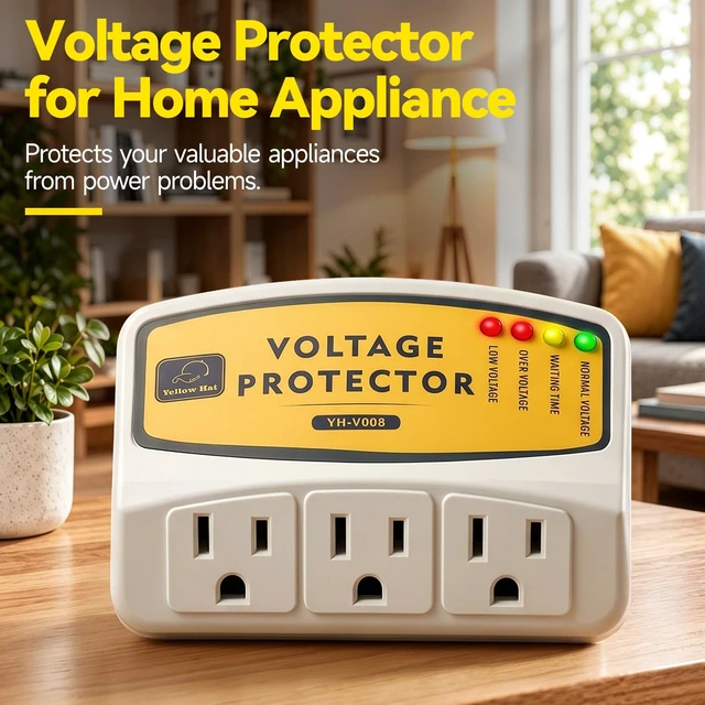 Alt view image 2 of 7 - Surge Protector for Home Appliance, 3 Outlets 120V 12A 1440W, 1 Pack | Voltage Protector, Multi Function Plug with Protection Wall Mount Power Suppressor for Refrigerator TV PC AC