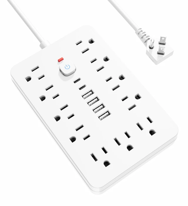 Main image of Surge Protector Power Strip 10 Ft, 11AC Outlets, 4 USB and 2 USB C Ports, Extension Cord with Multiple Outlets, Portable Outlet Extender for Home Office Dorm Travel