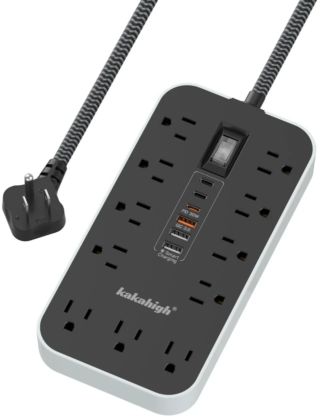 Main image of PD30W USB Extension Cord with Multiple Outlets- 5 FT | 1625W AC Extension Cord with 11 AC Outlet 6 USB, Desk Charging Station for Home, Office, Dorm, Gaming Room Essentials