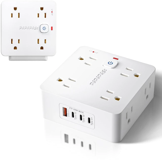 Main image of Surge Protected Power Strip,4USB Ports,PD 35W Fast Charging | Features 8 outlets & 4 USBs (1A+3C),Plug-in,with overload & lightning protection,UL certified.
