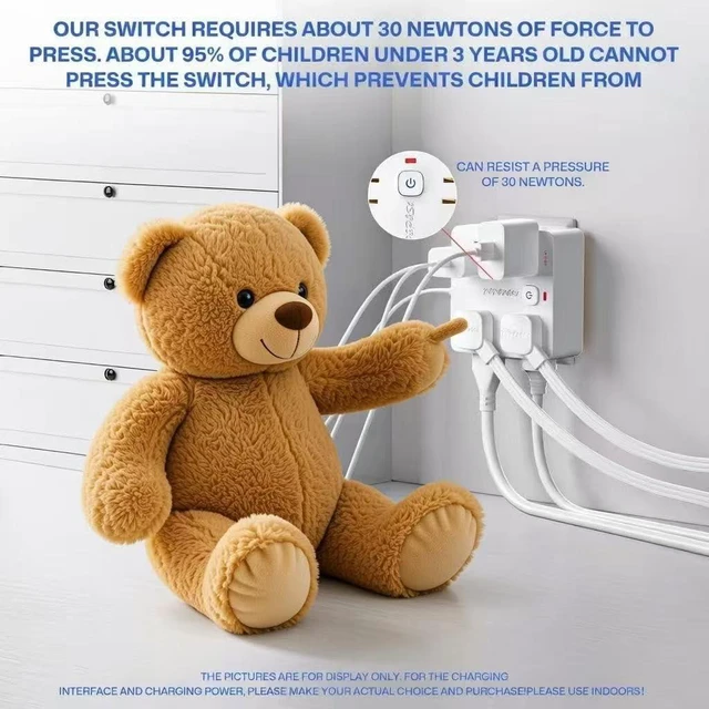 Alt view image 7 of 7 - Surge Protected Power Strip,4USB Ports,PD 35W Fast Charging | Features 8 outlets & 4 USBs (1A+3C),Plug-in,with overload & lightning protection,UL certified.