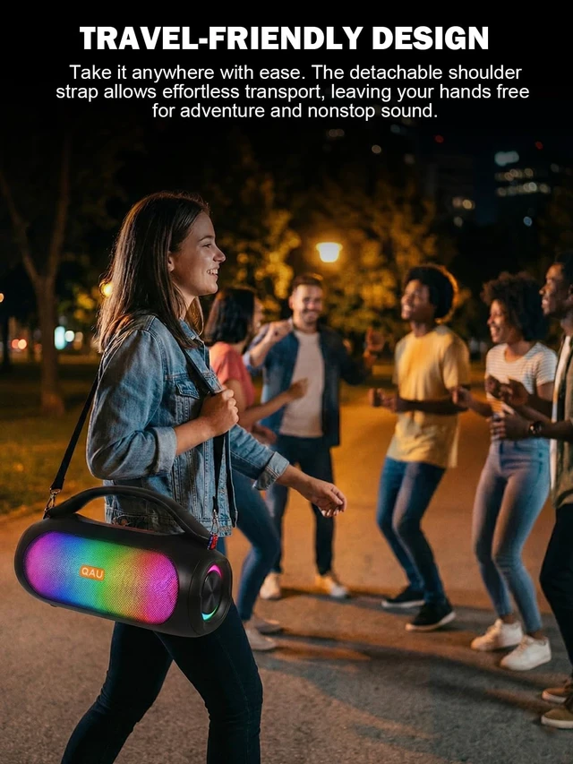 Alt view image 4 of 6 - Portable Bluetooth Speaker, 125W Peak, Loud Sound, IPX6 Waterproof | Bluetooth 5.3, 3 EQ Modes, TWS, Power Bank, speakers bluetooth wireless with Lights for Home, Beach, Camping & Tailgating