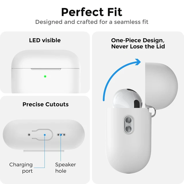 Alt view image 3 of 7 - AirPods Pro 3 Case Cover (2025) with Cleaning Kit | Soft Silicone AirPods Pro 3rd Generation Case, Added Lanyard, Full Body Shockproof Cover Skin for Apple AirPods Pro 3rd Gen