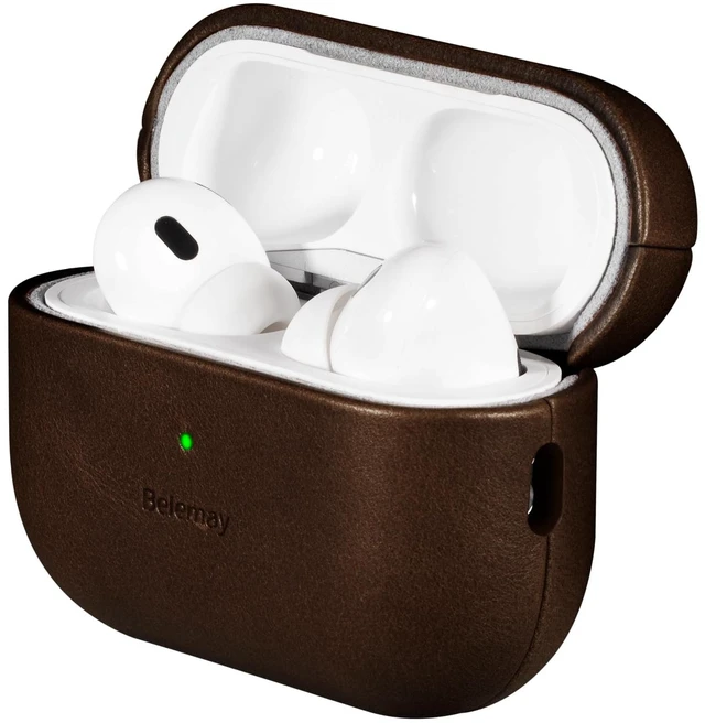 Main image of Handcrafted Vegetable-Tanned Leather Case for AirPods Pro 3 | Full-Grain Cowhide, Develops Rich Patina, Handcrafted, Compatible with MagSafe, Secure Grip, Precision Fit, Bourbon Brown