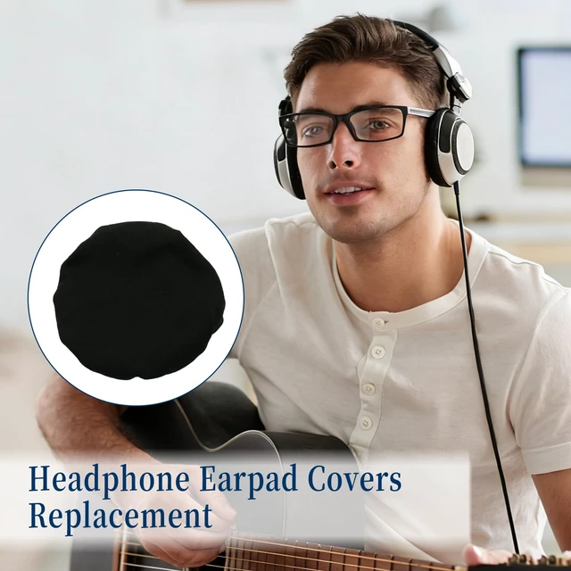 Alt view image 6 of 7 - Headphone Ear Covers, 10 Pcs/5 Pairs, Black | Fit 9-11 cm Over-Ear Headphones, Washable, Stretchable, Sweat Covers for Gym, Libraries, Office