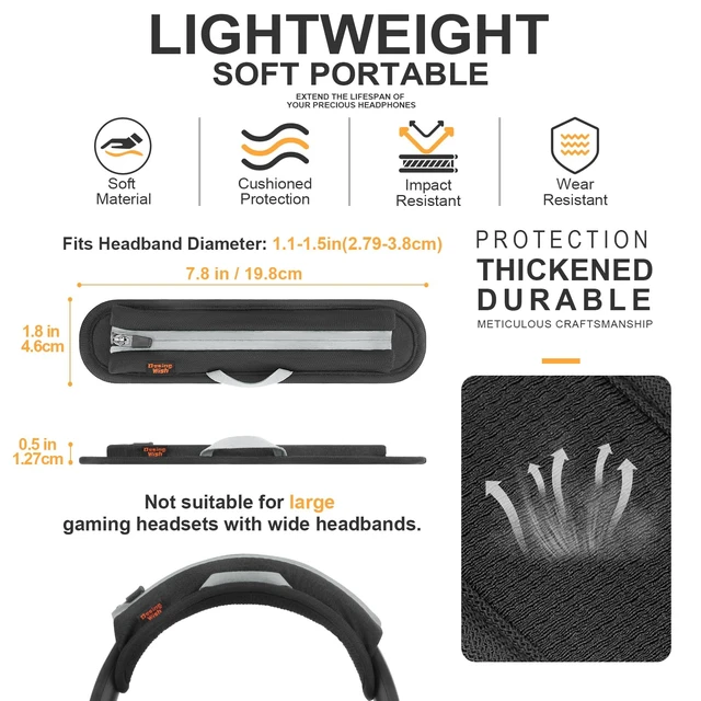 Alt view image 2 of 7 - Universal Replacement Headphone Headband Cover, Headband Cushion Pad Cover Compatible with Sony, Bose, Beats, JBL Head Band Protector for Noise Canceling Stereo Headset (Black)