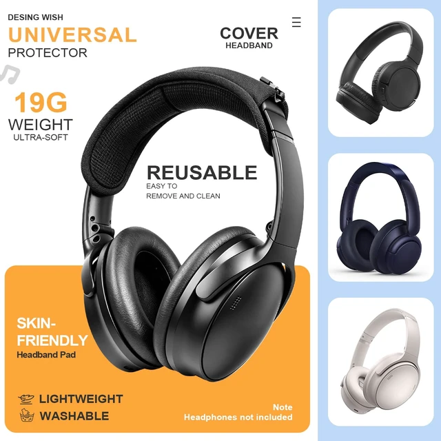 Alt view image 4 of 7 - Universal Replacement Headphone Headband Cover, Headband Cushion Pad Cover Compatible with Sony, Bose, Beats, JBL Head Band Protector for Noise Canceling Stereo Headset (Black)