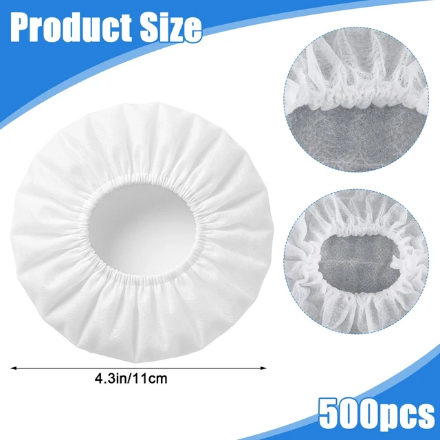 Alt view image 2 of 7 - 500 Pcs Disposable Headphone Covers & Ear Covers, Non-Woven Sanitary Earpad Cover for Over-Ear Headphones (4.3 Inch/11cm), Ideal for Gyms, Salons, Call Centers & Shared Headsets, White