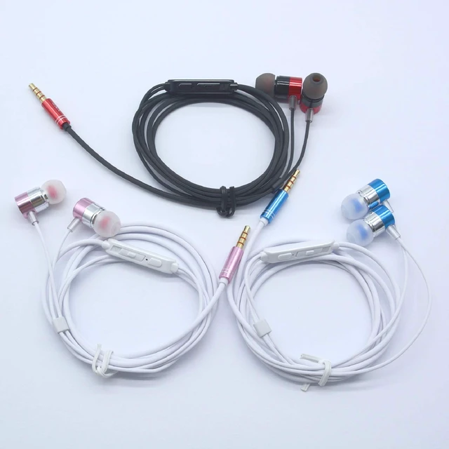 Alt view image 7 of 7 - 3 Pairs Metal Wired Earbuds with Microphone & Volume Control, in Ear Earphones for School, Noise Islating, for 3.5mm Jack iPhone iPad iPod Samsung Google Devices (Mixed)
