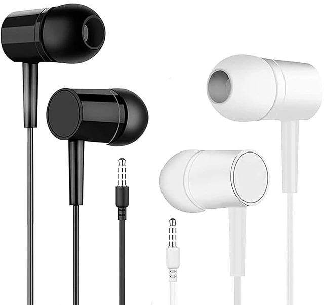 Main image of 2 Packs Wired Earbuds with Microphone & Volume Control, in-Ear 3.5mm Jack Stereo Sound, Noise-Isolating Earphones for Music,Universal Compatibility for Most Devices, Black & White