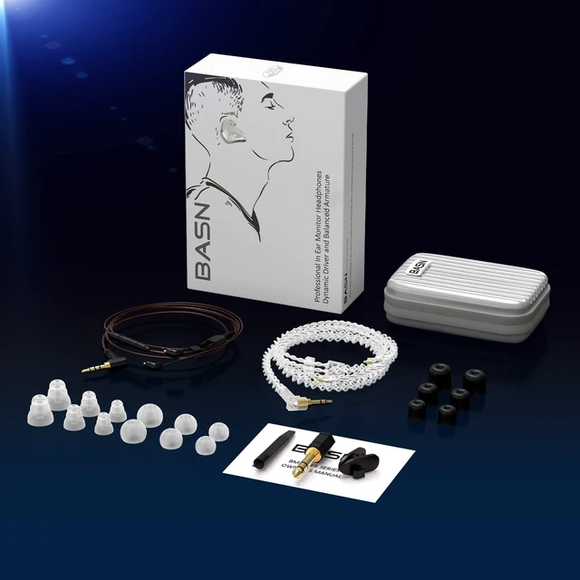 Alt view image 6 of 7 - Bmaster Triple Drivers in Ear Monitor Headphone (Gray) | sound isolation iem with two detachable mmcx cables,carrying kit fit, ideal for audio engineer musician