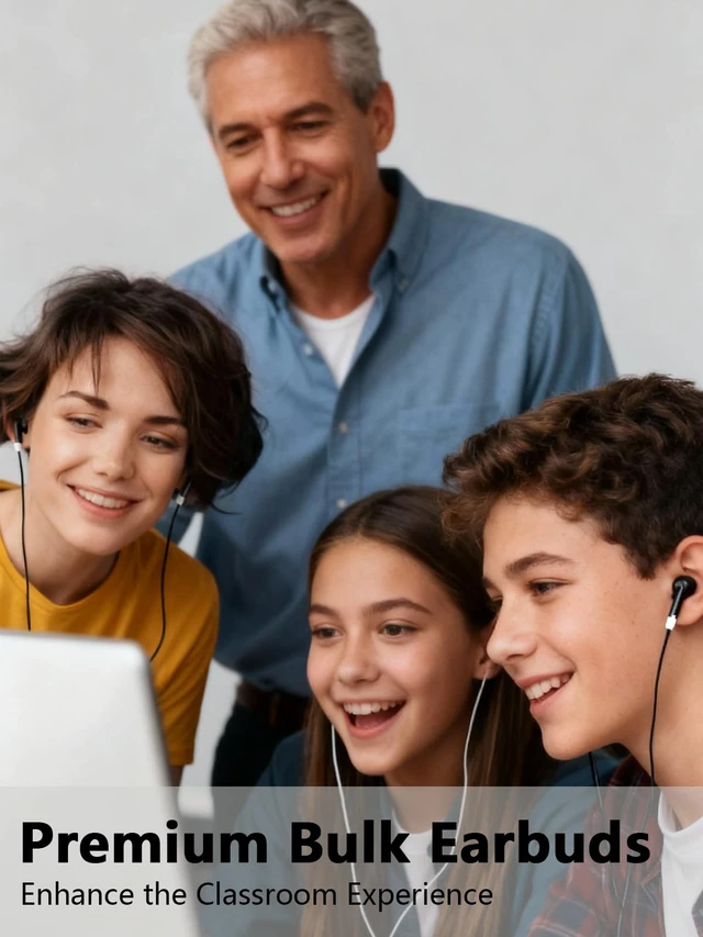 Alt view image 6 of 7 - 100-Pack Bulk Earbuds for Classroom & Library (Black & White) | Wired Headphones for School Students, Testing Centers & Training | No Microphone, 3.5mm Jack Compatible with iPad/PC