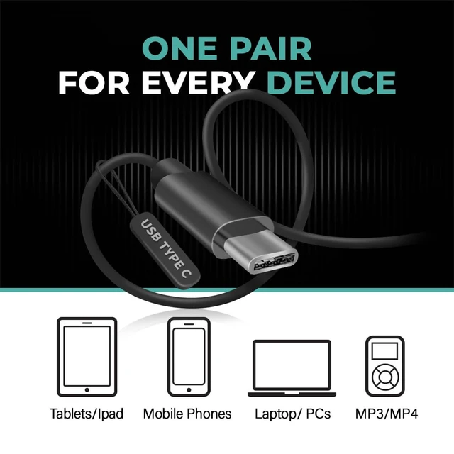Alt view image 3 of 7 - 50 Pack - Bulk USB-C Earbuds Wired for iPhone 16/15 Pro Max, Type C Headphones for iPad Pro, Galaxy S23/S22/S21, Chromebook, MacBook, Pixel 7/6/5/4, Kindle Fire Max 11, Android, Laptop & Tablets