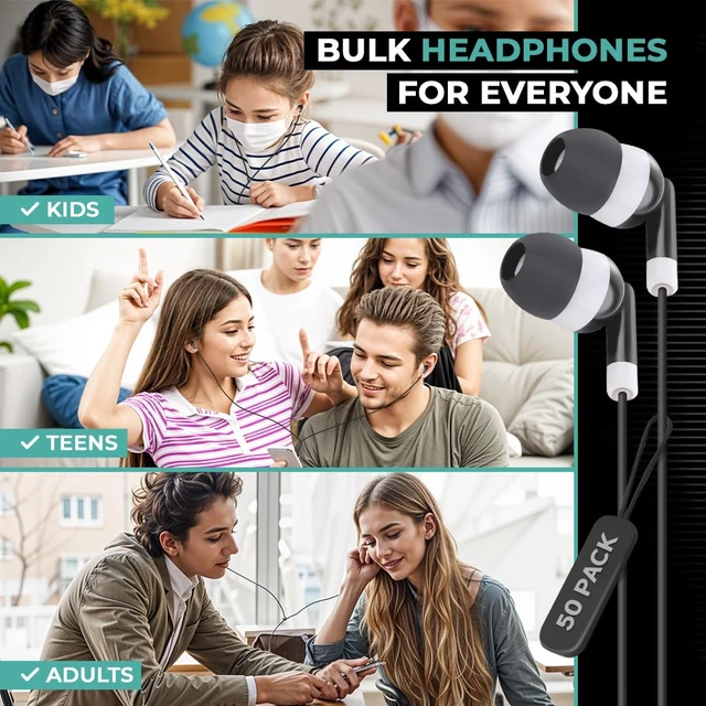 Alt view image 4 of 7 - 50 Pack - Bulk USB-C Earbuds Wired for iPhone 16/15 Pro Max, Type C Headphones for iPad Pro, Galaxy S23/S22/S21, Chromebook, MacBook, Pixel 7/6/5/4, Kindle Fire Max 11, Android, Laptop & Tablets